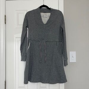 SOLD Anthropologie Saturday Sunday Gray Cotton Cinch Waist Long Sleeved Dress